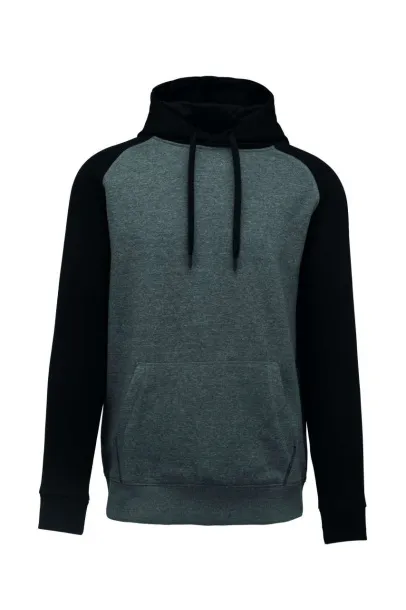  ADULT TWO-TONE HOODED SWEATSHIRT - Proact Grey Heather Black