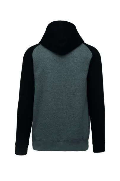  ADULT TWO-TONE HOODED SWEATSHIRT - Proact Grey Heather Black