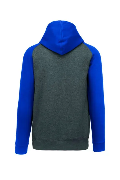  ADULT TWO-TONE HOODED SWEATSHIRT - Proact Grey Heather Sporty Royal Blue