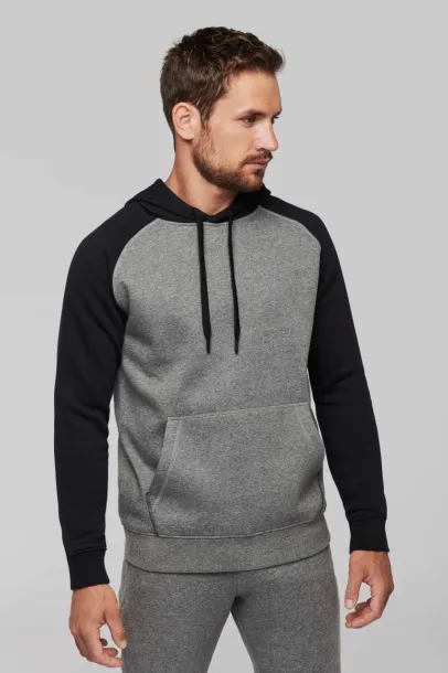  ADULT TWO-TONE HOODED SWEATSHIRT - Proact Grey Heather Sporty Royal Blue