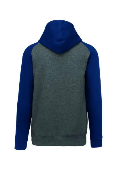  ADULT TWO-TONE HOODED SWEATSHIRT - Proact Grey Heather Blue Dusk