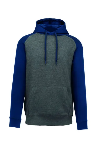  ADULT TWO-TONE HOODED SWEATSHIRT - Proact Grey Heather Blue Dusk