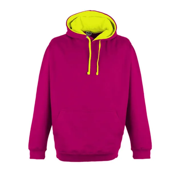  SUPERBRIGHT HOODIE - Just Hoods Hot Pink Electric Yellow