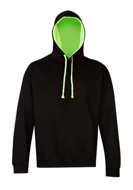  Super svijetla hoodica - Just Hoods Jet Black Electric Green