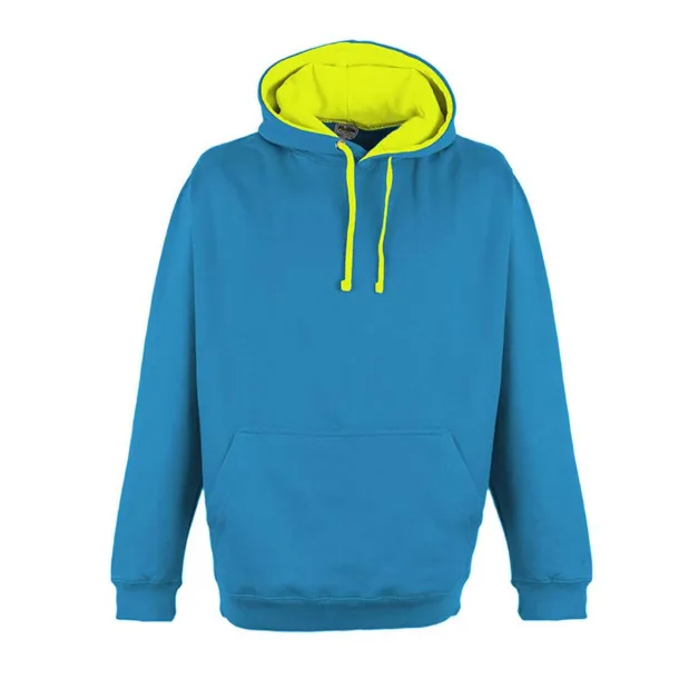  Super svijetla hoodica - Just Hoods Sapphire Blue Electric Yellow