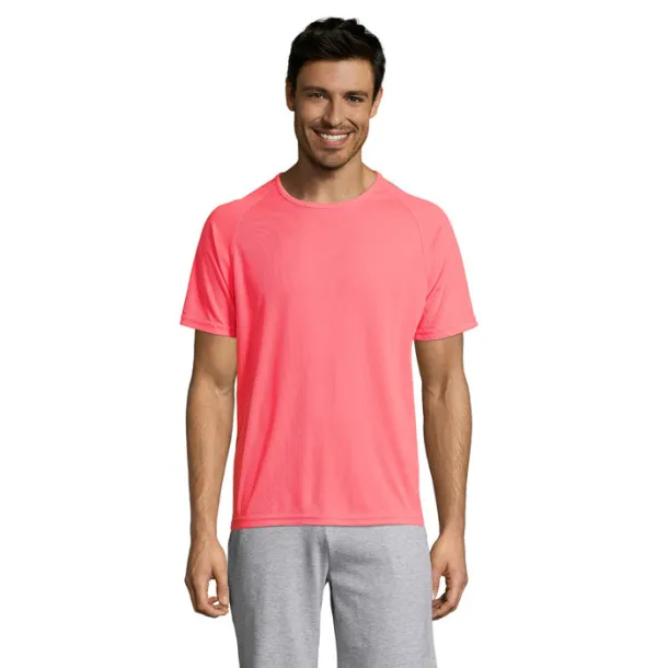 SPORTY MEN TSHIRT-140g neon coral