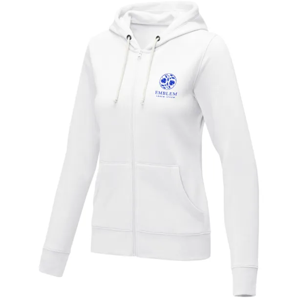 Theron women’s full zip hoodie - Elevate Essentials White