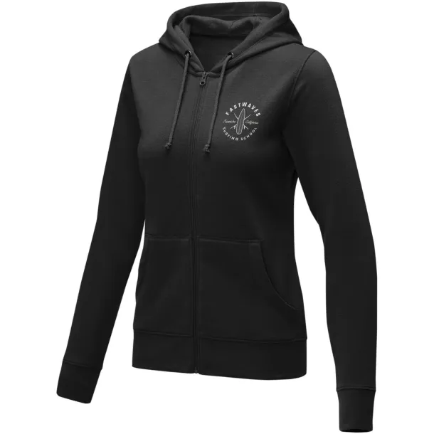 Theron women’s full zip hoodie - Elevate Essentials Solid black