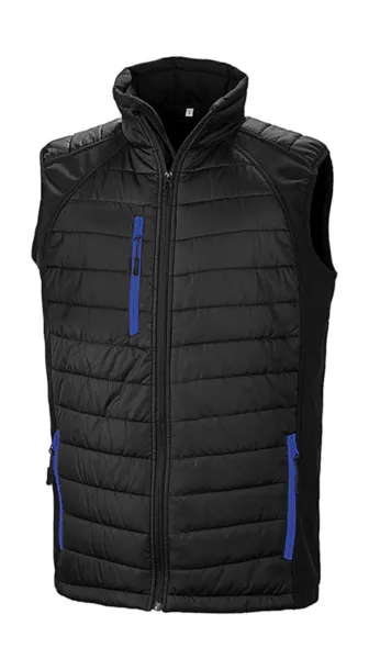  Black Compass Padded Softshell Gilet - Result Genuine Recycled Black Royal