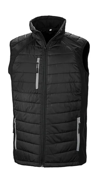  Black Compass Padded Softshell Gilet - Result Genuine Recycled Black Siva