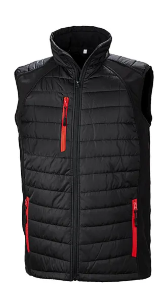  Podstavljeni softshell prsluk - Result Recycled Crna Crvena