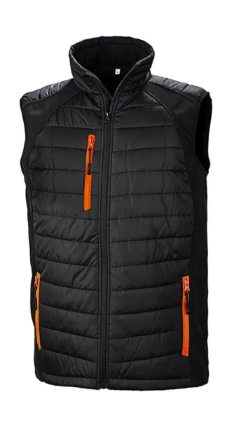  Black Compass Padded Softshell Gilet - Result Genuine Recycled Black Narančasta