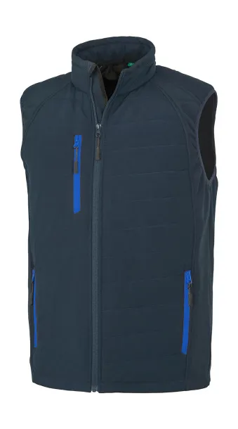  Black Compass Padded Softshell Gilet - Result Genuine Recycled Navy Royal