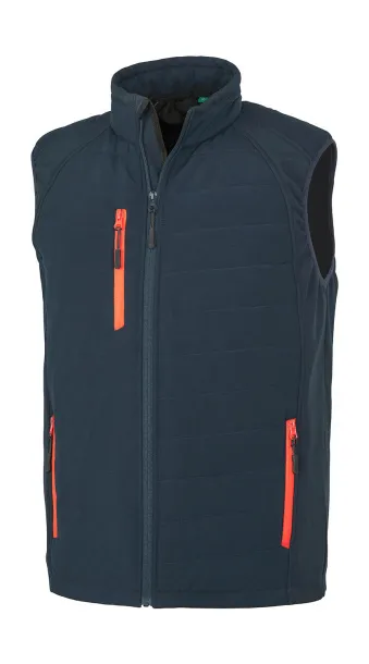  Black Compass Padded Softshell Gilet - Result Recycled Navy Crvena