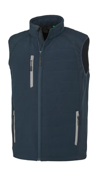  Black Compass Padded Softshell Gilet - Result Genuine Recycled Navy Siva