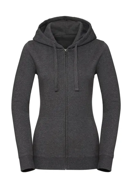  Ladies' Authentic Melange Zipped Hood Sweat - Russell  Carbon Melange