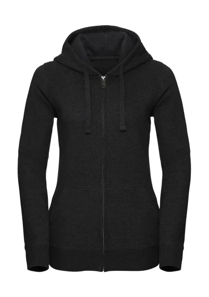  Ladies' Authentic Melange Zipped Hood Sweat - Russell  Charcoal Melange