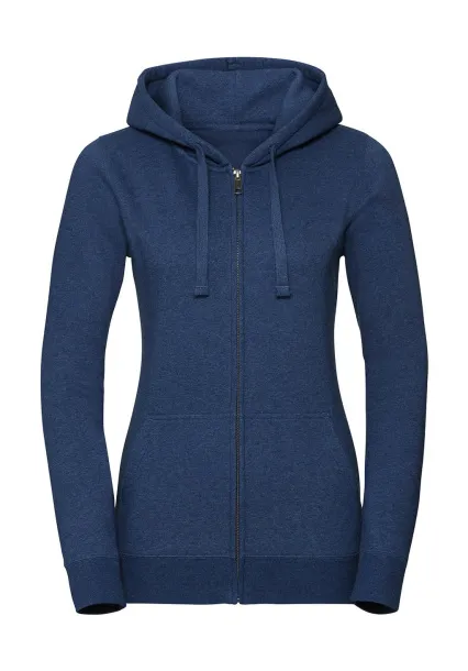  Ladies' Authentic Melange Zipped Hood Sweat - Russell  Ocean Melange