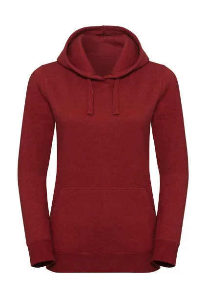  Ladies' Authentic Melange Hooded Sweat - Russell  Brick Red Melange