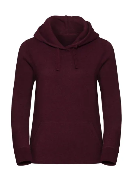  Ladies' Authentic Melange Hooded Sweat - Russell  Burgundy Melange