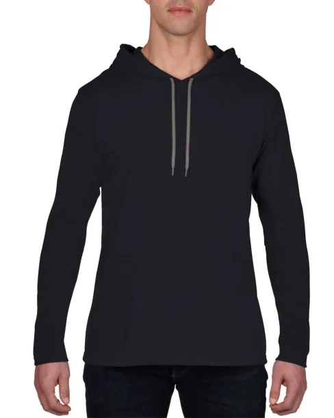  ADULT LIGHTWEIGHT LONG SLEEVE HOODED TEE - Anvil Black Charcoal