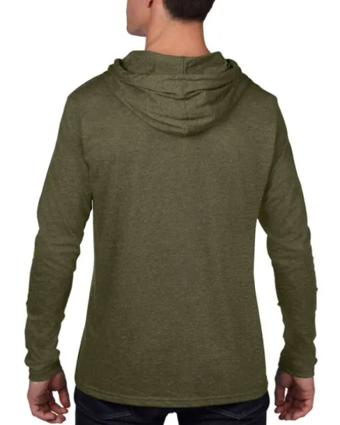  ADULT LIGHTWEIGHT LONG SLEEVE HOODED TEE - Anvil Moss Charcoal