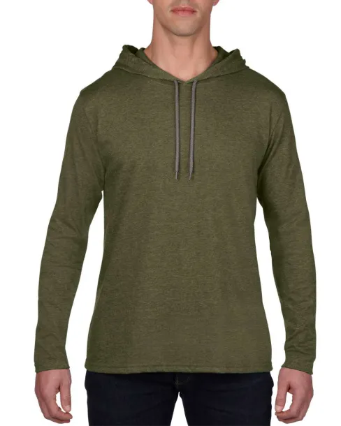  ADULT LIGHTWEIGHT LONG SLEEVE HOODED TEE - Anvil Moss Charcoal