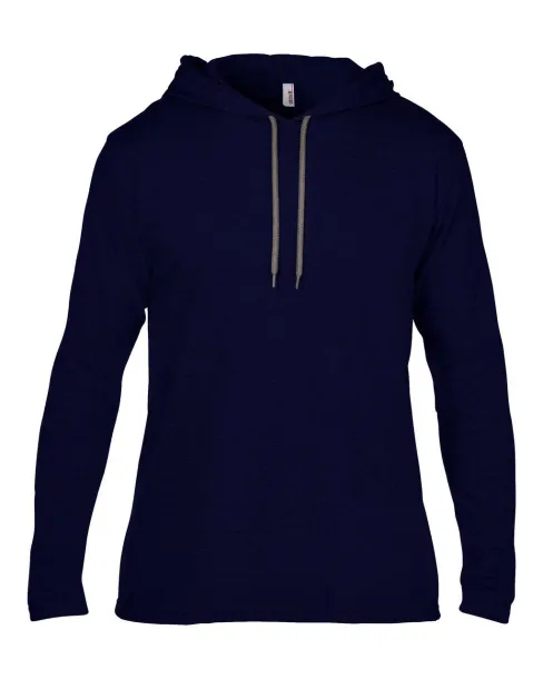  ADULT LIGHTWEIGHT LONG SLEEVE HOODED TEE - Anvil Navy Charcoal