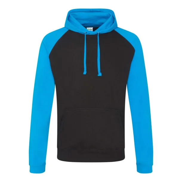  Bejzbol hoodica - Just Hoods Crna Sapphire Blue