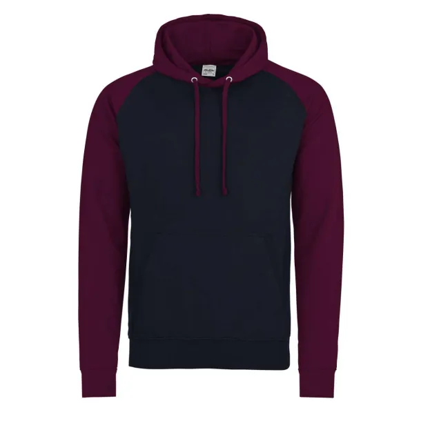  Bejzbol hoodica, 280 g/m2 - Just Hoods Oxford Navy burgundac
