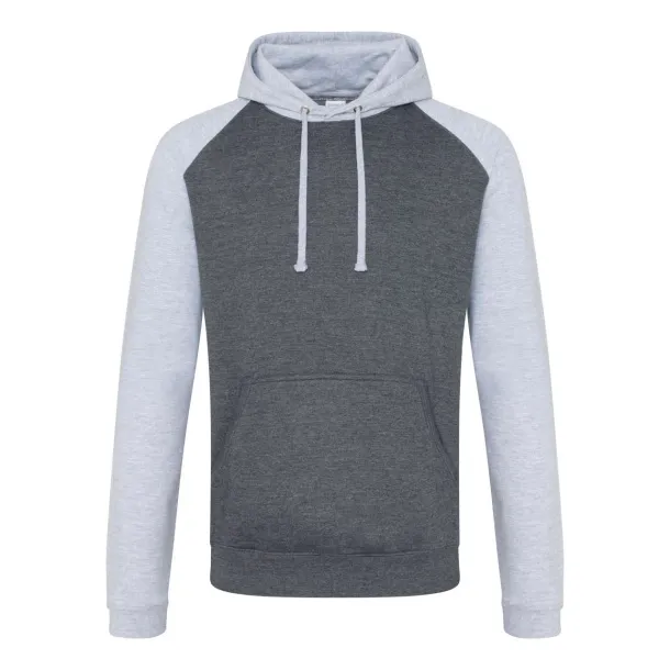  Bejzbol hoodica - Just Hoods Charcoal Heather Grey