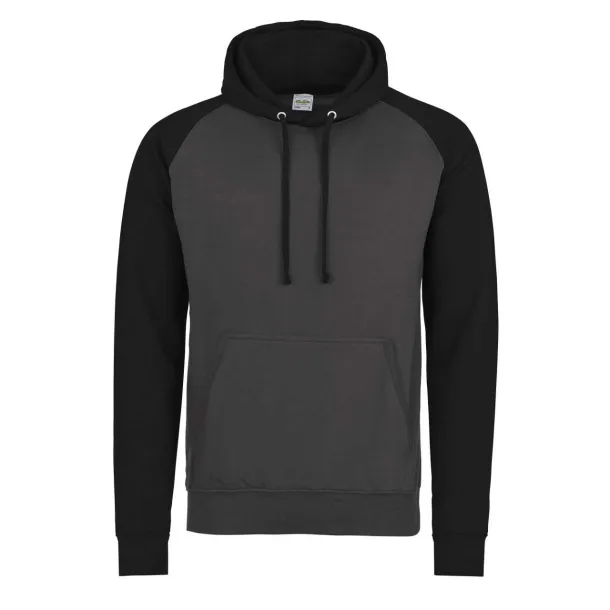  BASEBALL HOODIE - Just Hoods Charcoal Heather Grey