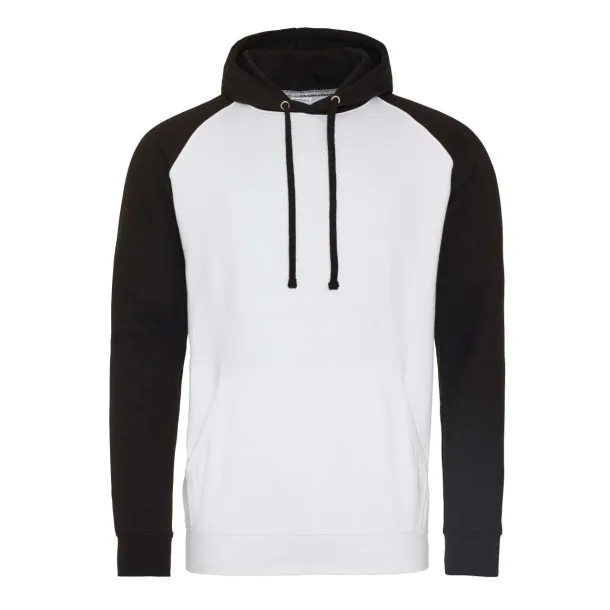  Bejzbol hoodica, 280 g/m2 - Just Hoods Bijela Crna