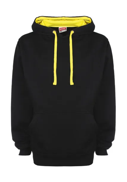  Contrast Hoodie - FDM Black Empire Yellow