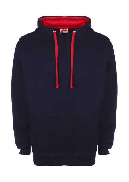  Contrast Hoodie - FDM Navy Fire Red