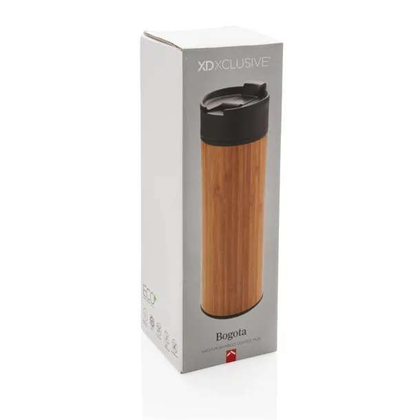  Bogota vacuum bamboo coffee mug - XD Xclusive Brown 