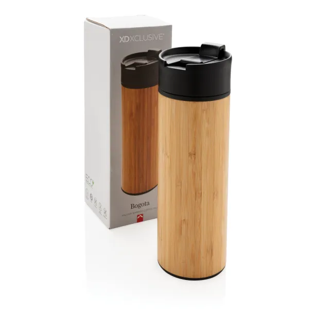  Bogota vacuum bamboo coffee mug - XD Xclusive Brown 