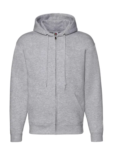  Premium Hooded Zip Sweat - Fruit of the Loom Heather Grey