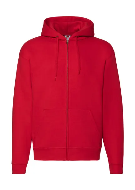  Premium Hooded Zip Sweat - Fruit of the Loom Crvena