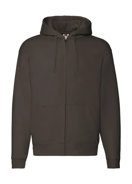  Premium Hooded Zip Sweat - Fruit of the Loom Chocolate