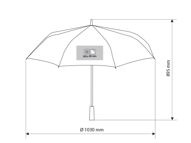 ECOLINE umbrella with automatic opening - CASTELLI Black