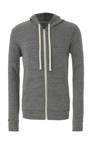  Unisex triblend hoodie s patentnim zatvaračem, 280 g/m² - Bella+Canvas Grey Triblend