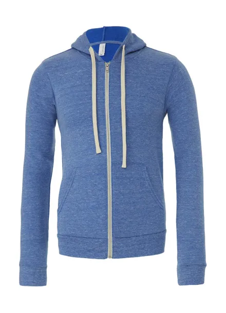  Unisex triblend hoodie s patentnim zatvaračem, 280 g/m² - Bella+Canvas Blue Triblend