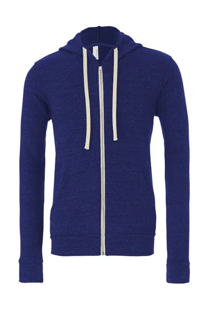  Unisex triblend hoodie s patentnim zatvaračem, 280 g/m² - Bella+Canvas Navy Triblend