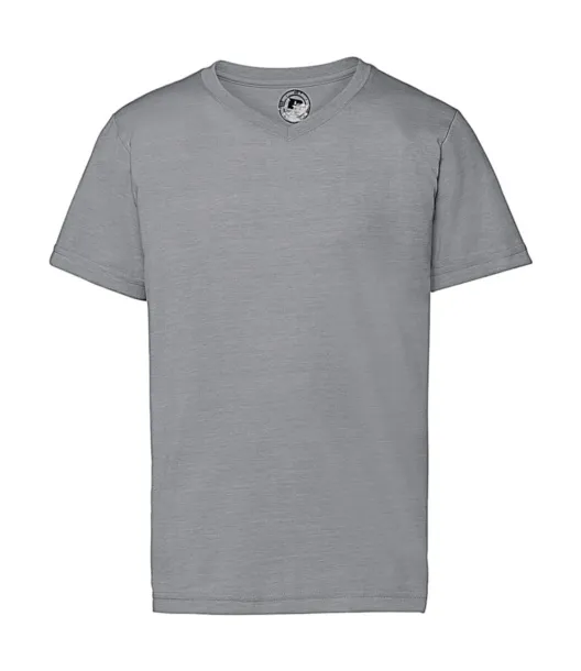  Boys V-Neck HD Tee - Russell  Silver Marl