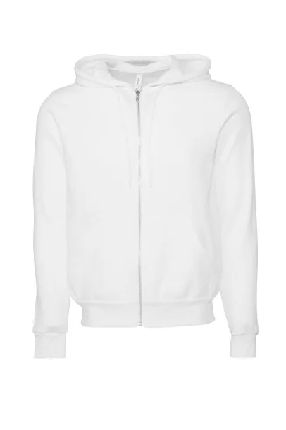  Unisex hoodie od poli pamuka s patentnim zatvaračem - Bella+Canvas DTG White