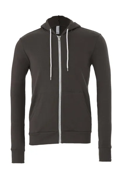  Unisex Poly-Cotton Full Zip Hoodie - Bella+Canvas Asphalt