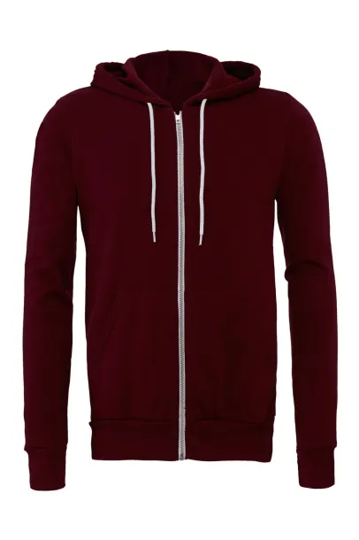  Unisex hoodie od poli pamuka s patentnim zatvaračem - Bella+Canvas Maroon