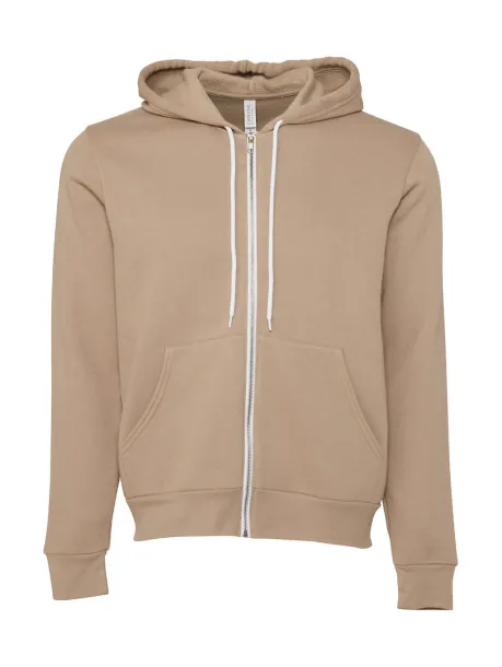  Unisex hoodie od poli pamuka s patentnim zatvaračem - Bella+Canvas Tan