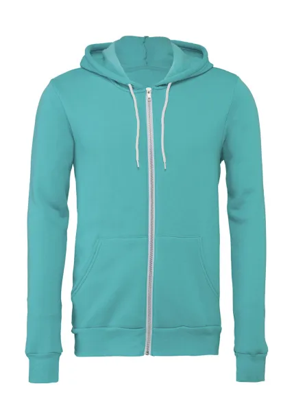  Unisex Poly-Cotton Full Zip Hoodie - Bella+Canvas Teal